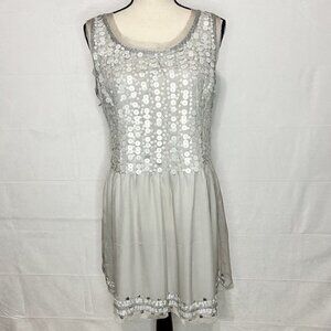 "Black" Collection Sleeveless Sequin Dress Gray Size Medium